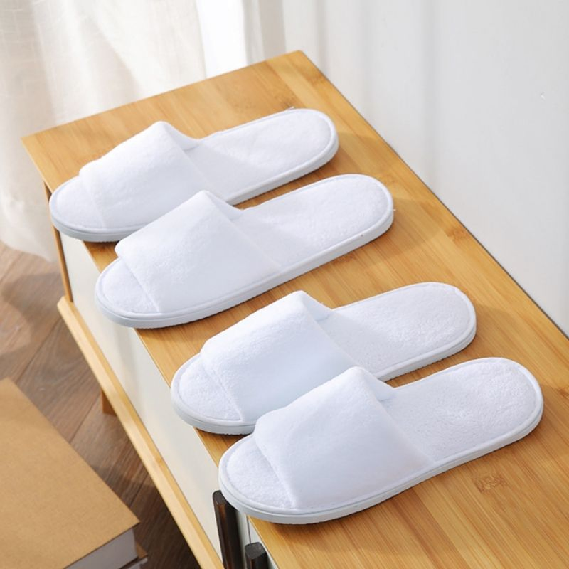 Custom SPA Guest Disposable Bathroom Soft Coral Fleece Hotel Slippers