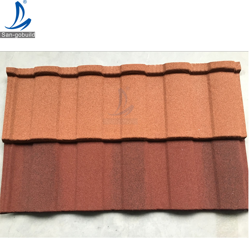 Liberia Sangobuild Stone Coated Roof Tile Strong Wind Resistant Roofing Sheet