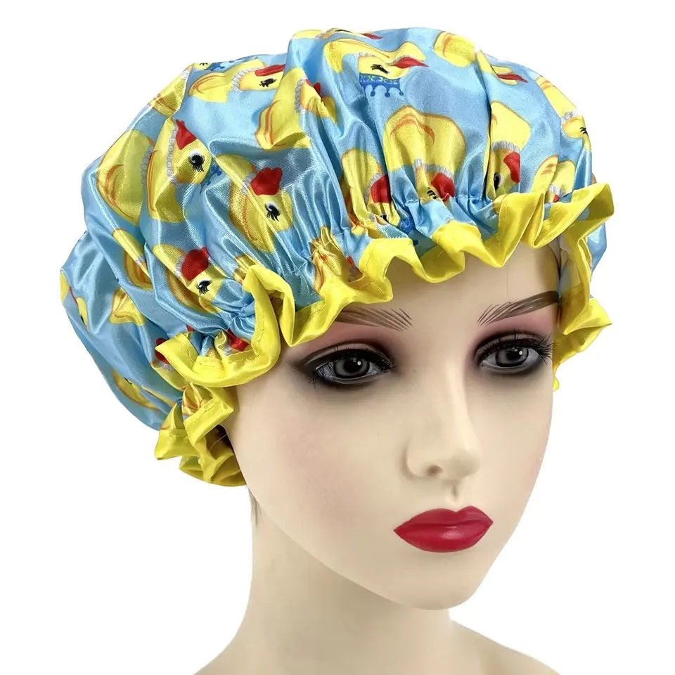 High Duck Shower Caps Satin Reusable Custom Waterproof Shower Cap