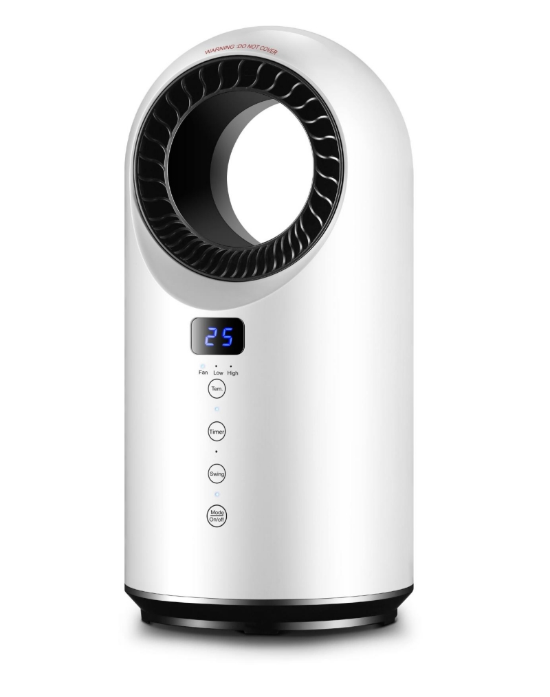 Low-Noise Portable Electric Space Heater, 1500W Cool/Warm Wind Home PTC Heater