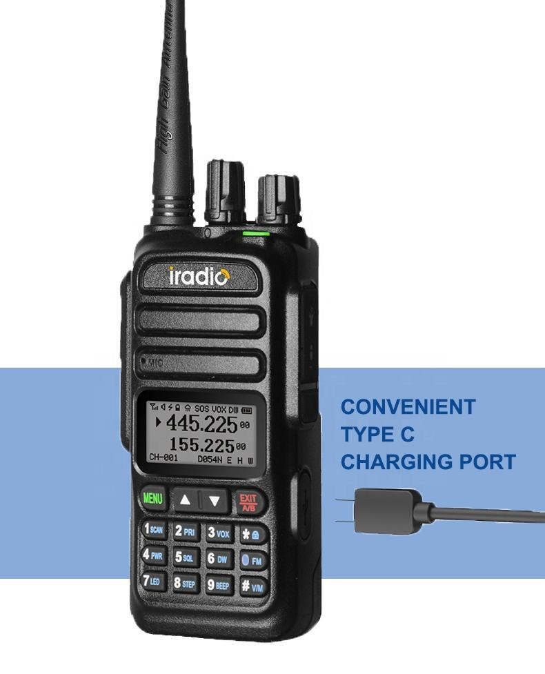 FM Radio Iradio UV83 Two Way Radio Walkie Talkie Full Band Receving