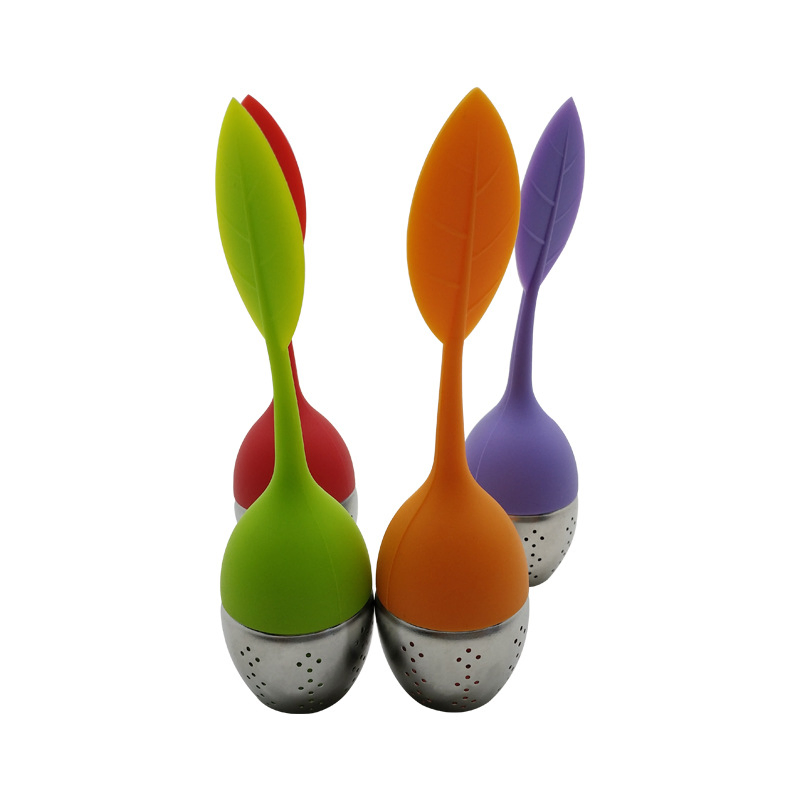 Eco Friendly Leaf Shape Stainless Silicone Tea Infuser Wholesale Custom Silicone Tea Strainer