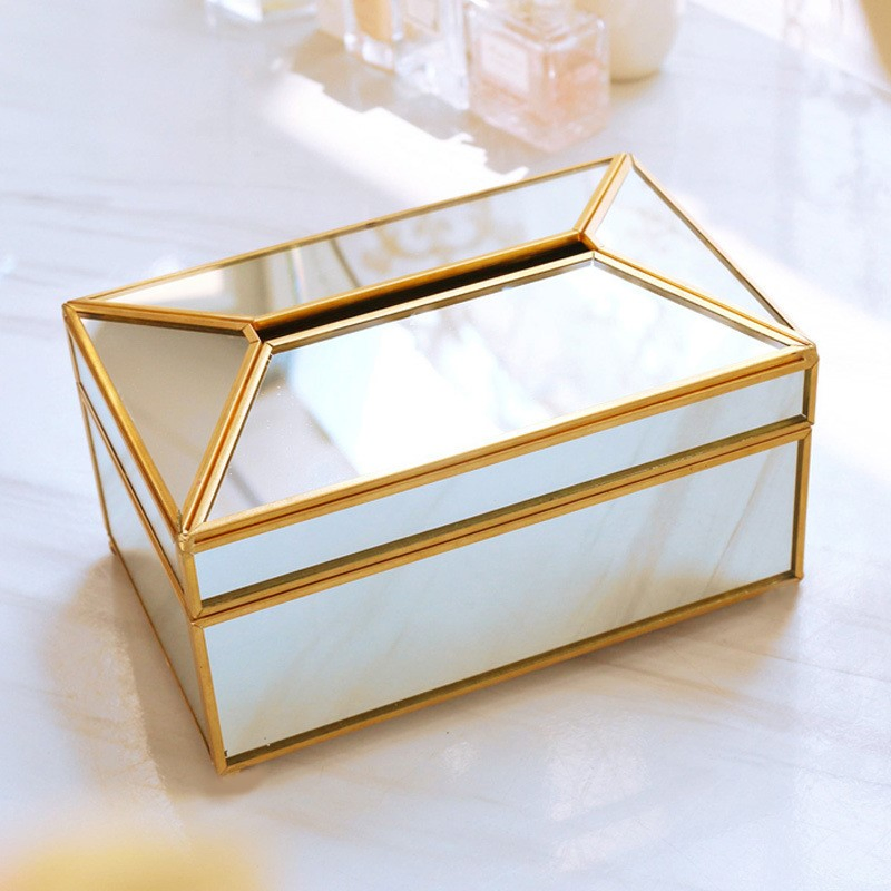 Glass Mirrir Tissue Box Paper Towel Box