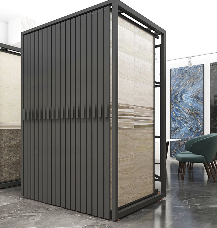 Customized Panel Size Ceramic Tile Display Stand Rack System Adjusted Tile Display Stand for Showroom