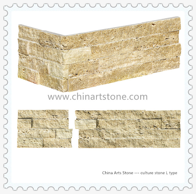 Travertine Marble Culture Stone Wall Cladding for Villa Building