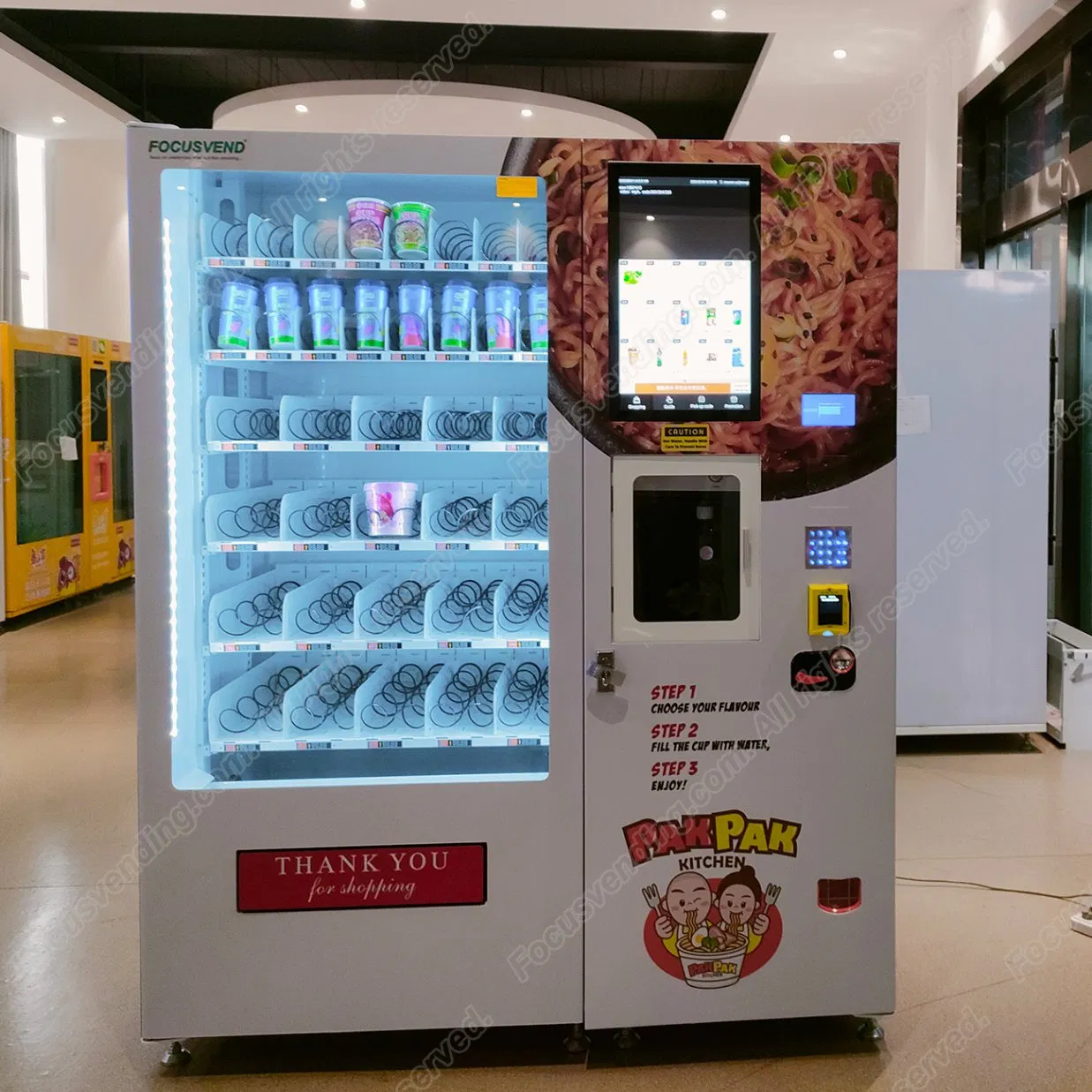 Instant Healthy Food Ramen Noodle Vending Machine by Google Pay