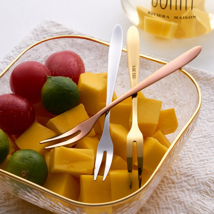 Wholesale Stainless Steel Reusable Dessert Cake Fork Fruit Fork