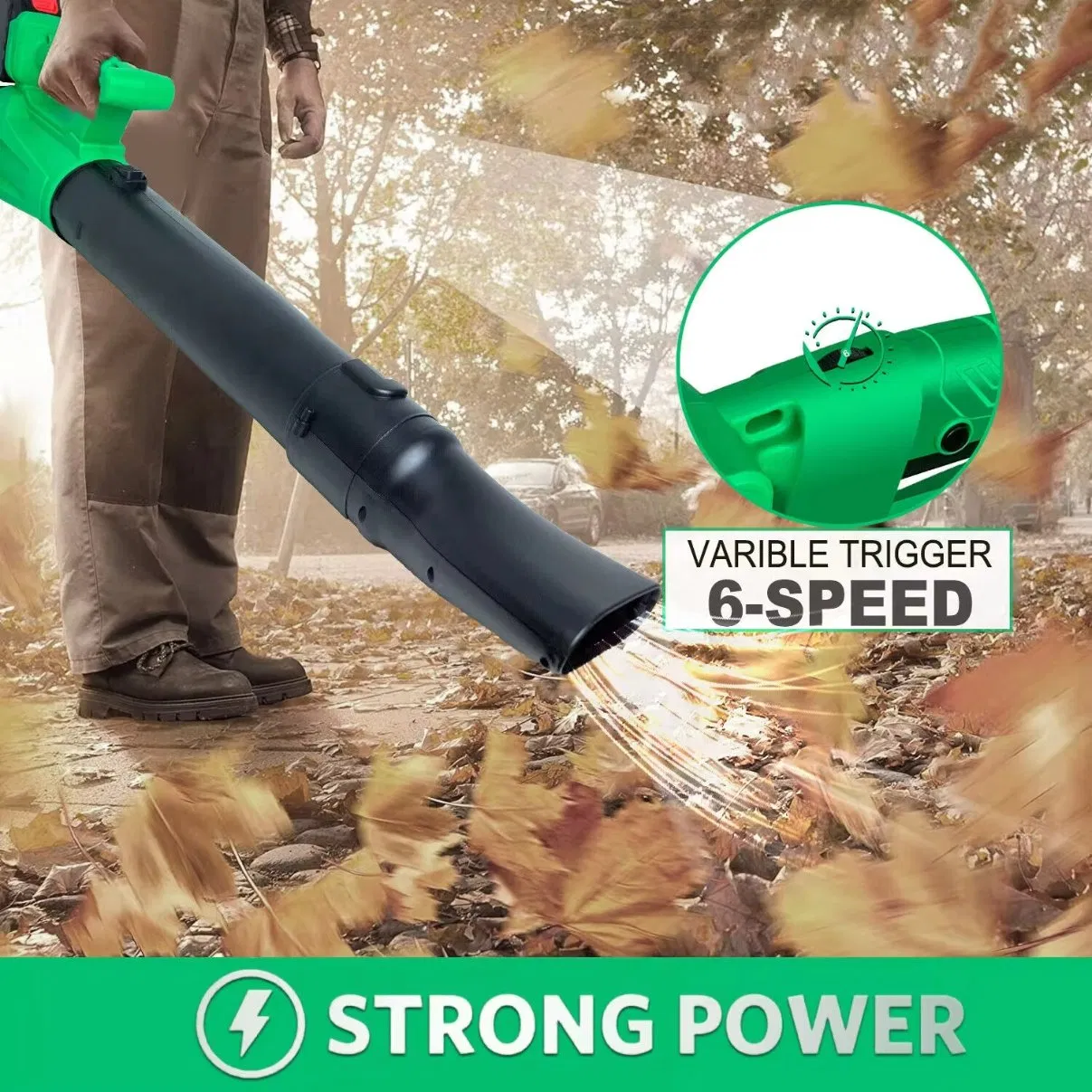 20V High Power Cordless Leaf Blower, 6 Level Speed Adjustment to Use
