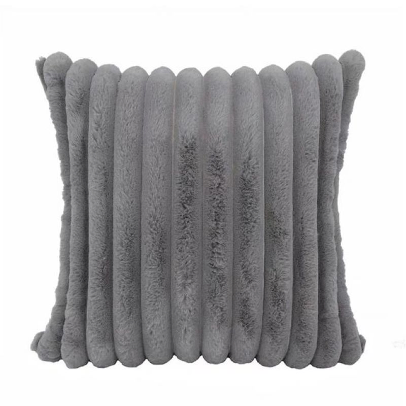 Polyester Jacquard Stripe Fake Fur Cushion of Wholesale Outdoor Pation Pillowcased