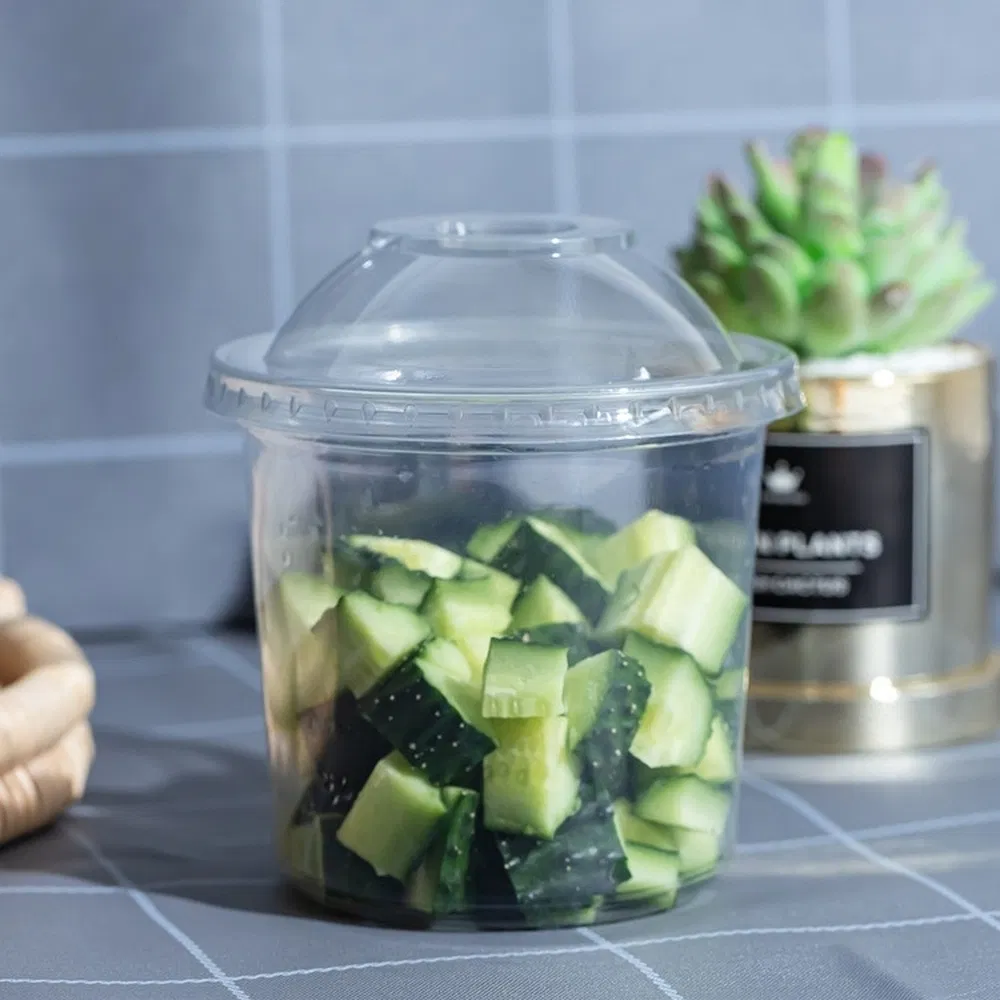 Пластиковый стакан 24 унции с крышкой, пищевой PET