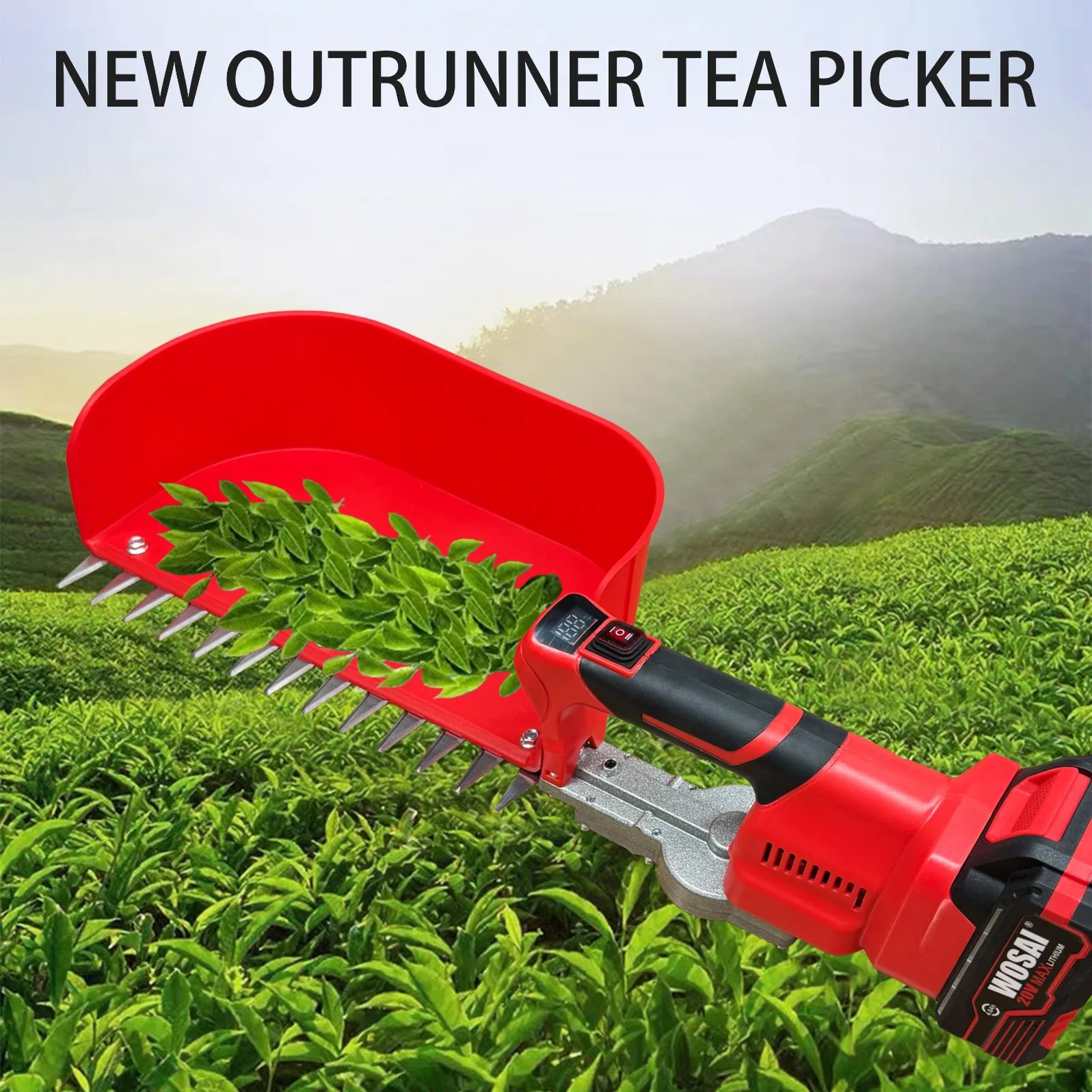 20V Wosai Cordless Brushless Tea Leaf Harvest Hedge Trimmer Grass Trimmer for Garden Yard
