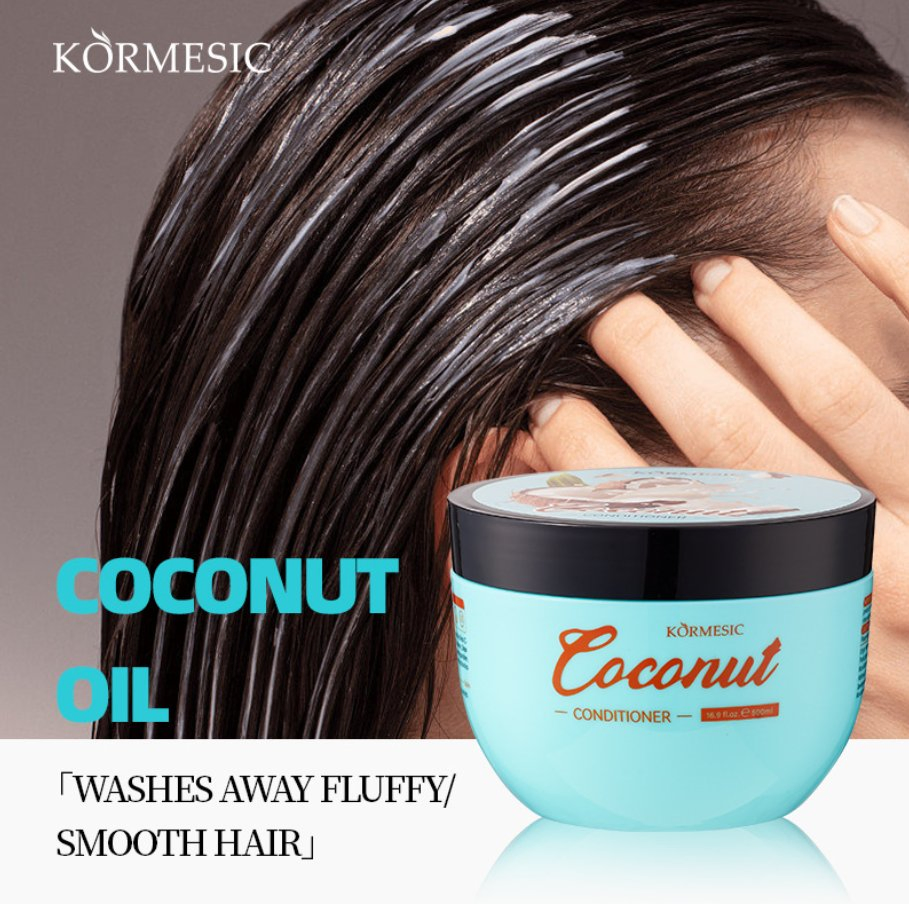 Online Wholesale and Retail 500ml Organic Herbal Hair Conditioner Nourishing Repair Smoothing Natural Coconut Gel/Oil Moisturizing for Curly Hair Hair Mask