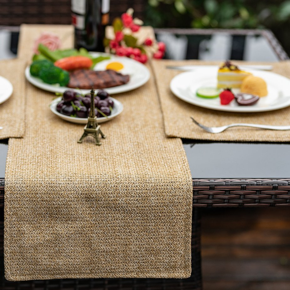 Factory Price Kitchen Non Slip Linen Dining Table Runner