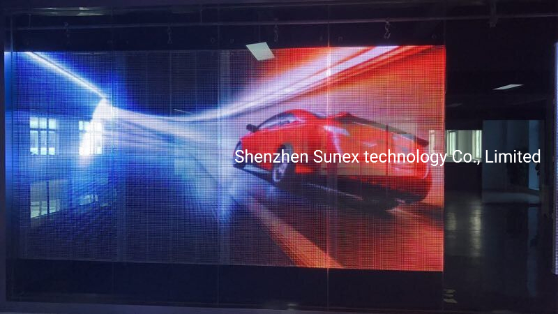 Indoor High Brightness High Transparancy P3.91-7.8 and P2.8-5.6 Curtain TV Glass Window LED Panels Mesh Display Transparent LED Screen for Shopping Mall