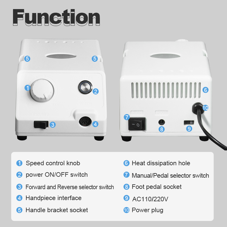 Electric Portable Manicure Sander Dental Lab Micromotor 45000rpm Handpiece Marathon-4 Nail Drill