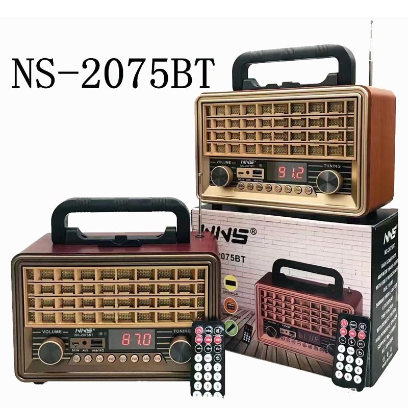 Ретро радио NS-2075BT с Bluetooth, деревянный корпус