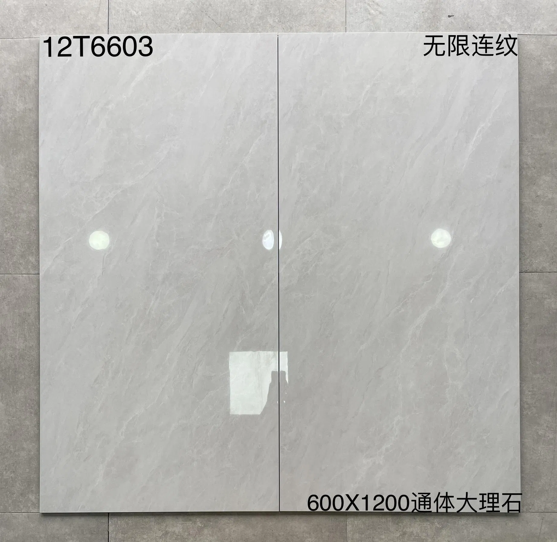 Bathroom Wall Tile Grey Non Slip Floor Full Body Marble Tile 600X1200mm Glossy Polished Villa