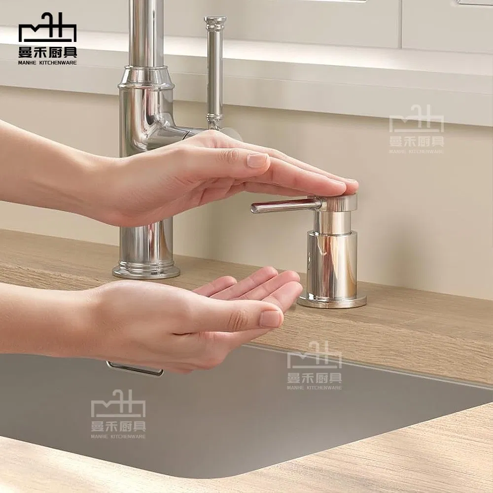 Дозатор для мыла встраиваемый, розовое золото, с трубкой