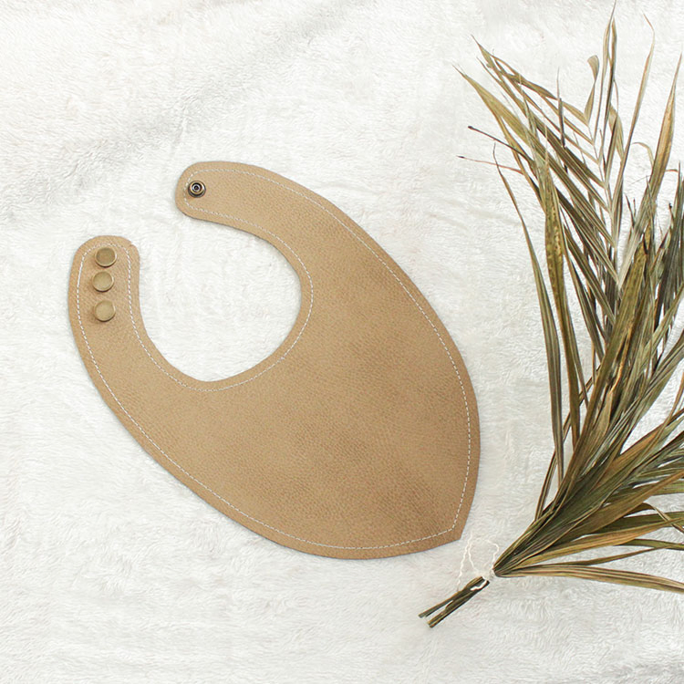 Eco-Friendly PU Leather Bib for Babies — Soft Vegan Material, Food Grade Safe, Lightweight and Washable