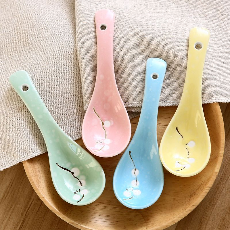 Snowflake Ceramic Spoon Household Soup Spoon Rice