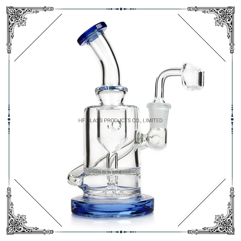 6.5 Inches Recycler DAB Oil Rig Honeycomb Perc Glass Pipe 14mm Quartz Banger Glass Smoking Pipe Heady Hookah Wholesale Factory Glass Smoking Water Pipe