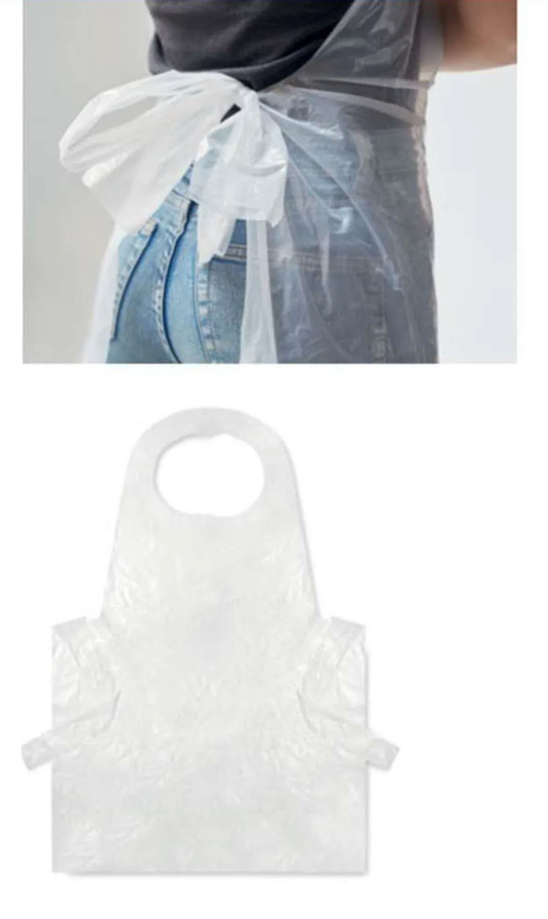 Disposable Plastic Polythelene Apron HDPE/LDPE Apron for Single Use