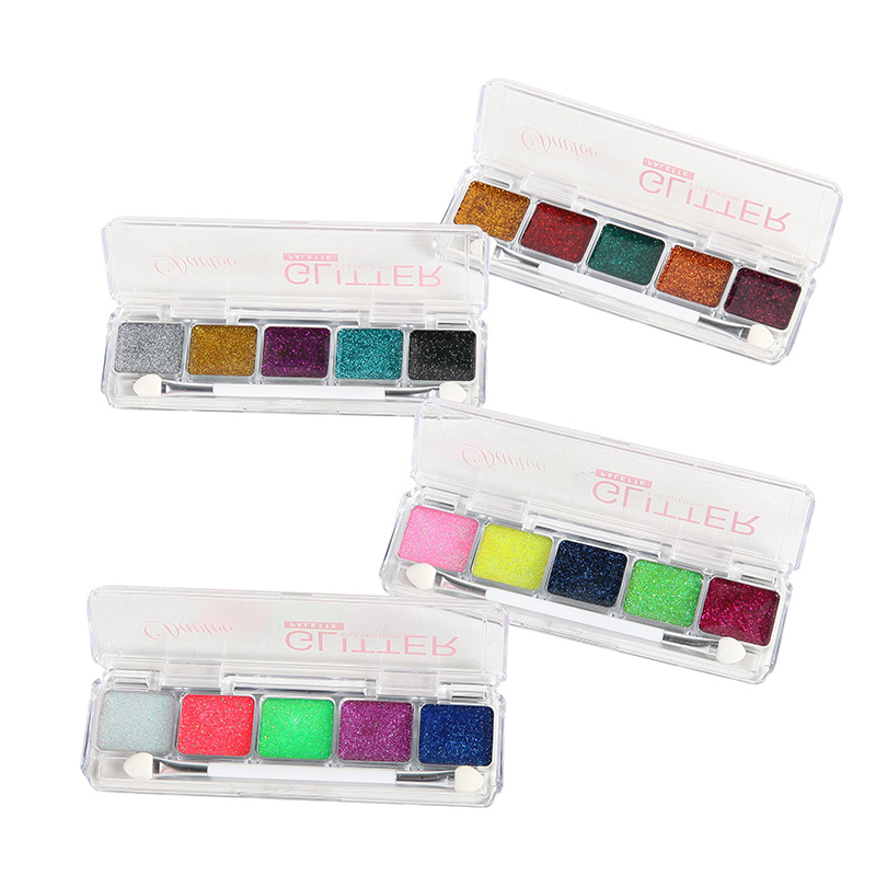 2021 New Products Wholesale 5 Colors Glitter Custom Eyeshadow Palette
