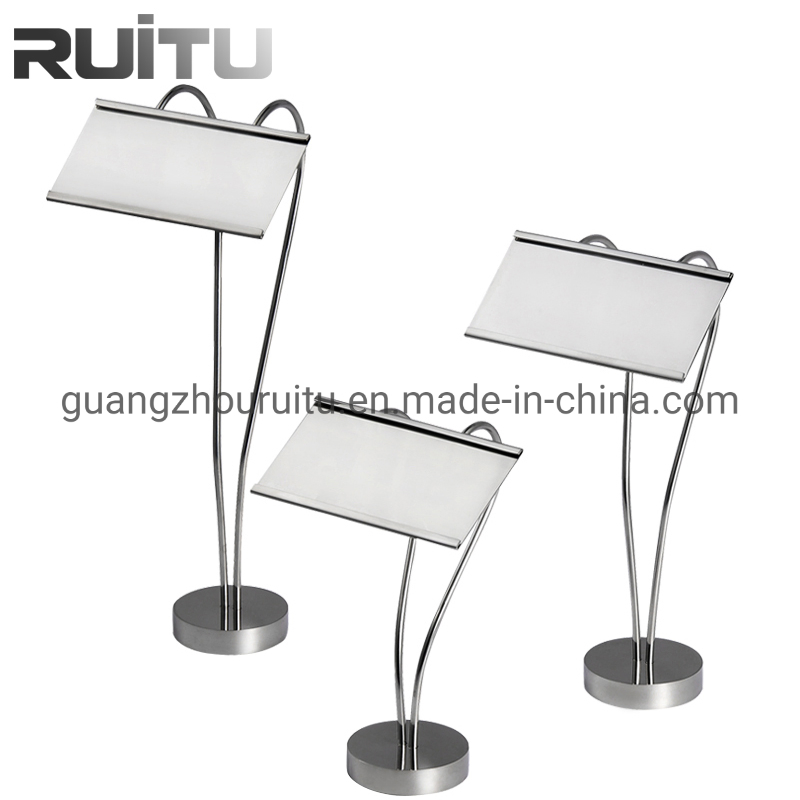 Custom Logo Restaurant Wedding Theme Business Name Card Clip Sign Holders Stand Support Metal Menu Holder Stainless Steel Gold Number Table Holders for Sale