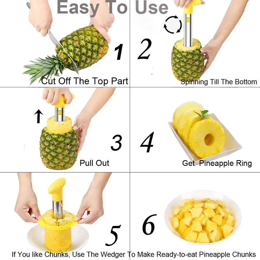 Pineapple Peeler Corer Slicer with Stainless Steel