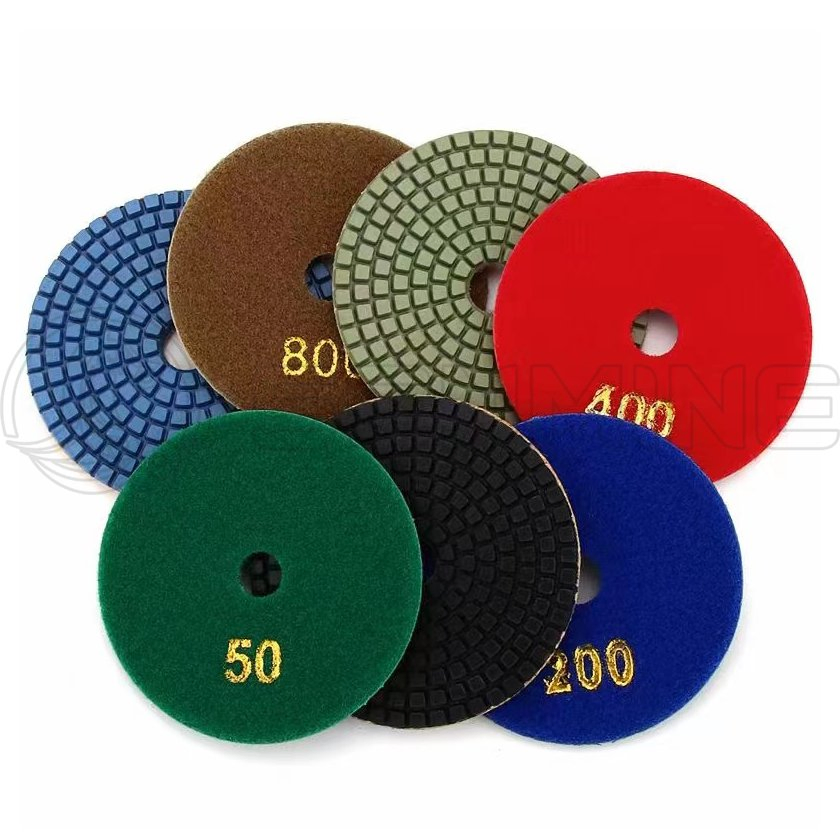 125mm for Granite Stone Marble China Supplier 5 Inch Microfiber Wet Buffing Stone Diamond Polishing Pads