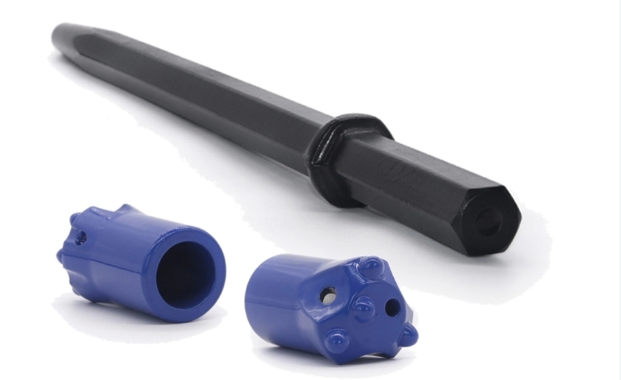 Tungsten Carbide Hexagonal Drill Rod with Chisel Bit for Hard Rock