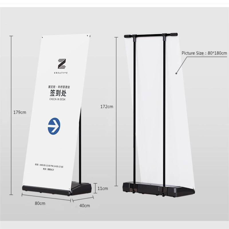 Customizable Outdoor Windproof Screen X Banner Roll up Stand