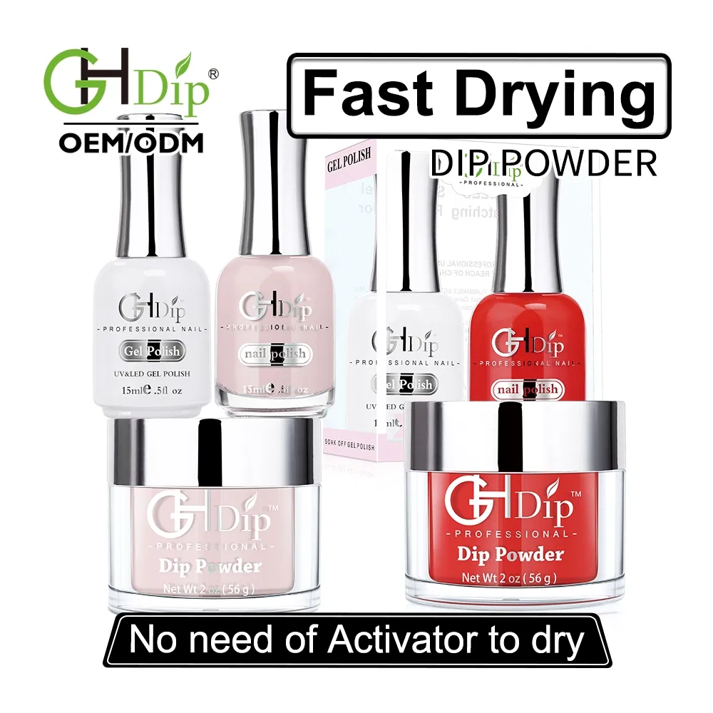 Perfect Color Match 3 in 1 Set Fast Drying Dipping Powder Match Gel and Lacquer