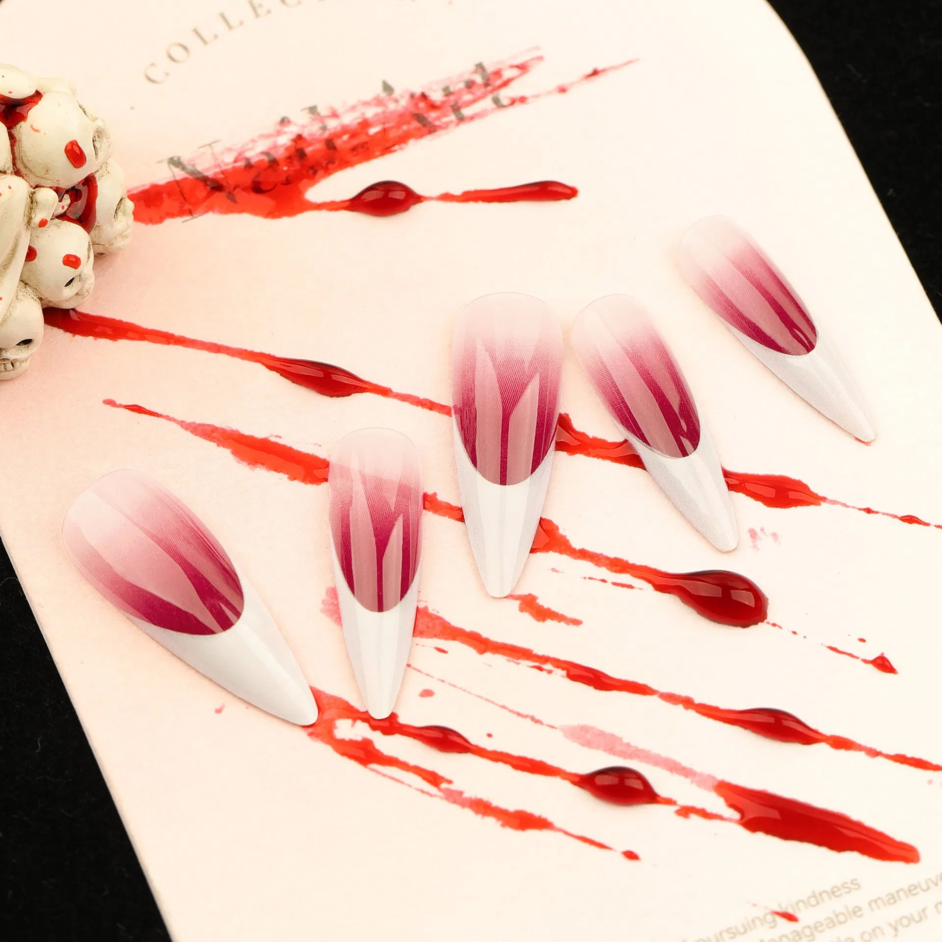 Trendy Halloween Gradient Press on Nails Non-Toxic Easy Apply Nail Art Set