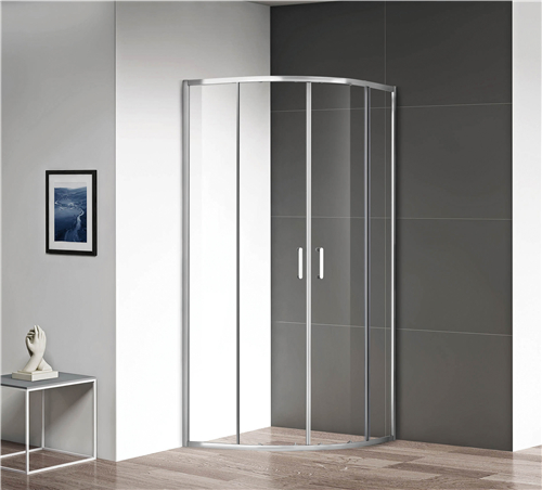 Brass Golden Frame Brass Pivot Door Four Fixed Two Open Rectangle Shape Shower Enclosure