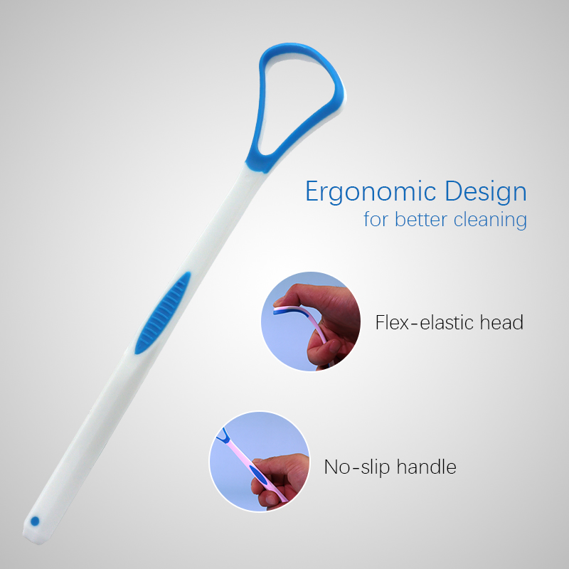 Manufacture Tongue Cleaner Brush Scraper Tongue Coating Cleaning Fresh Breath