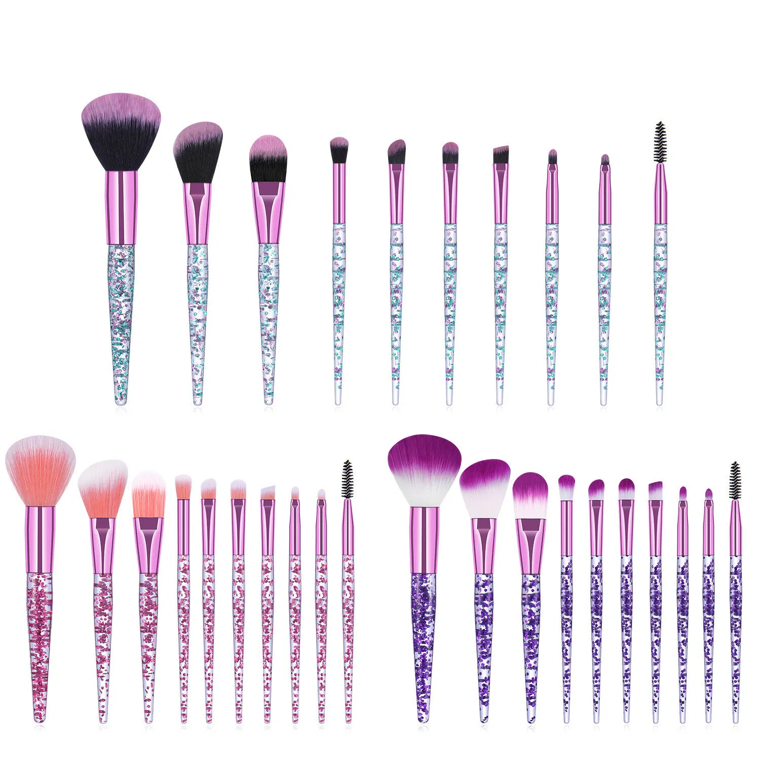 Face Eye Soft Dense Synthetic Hair Cosmetic Makeup Brushes Set
