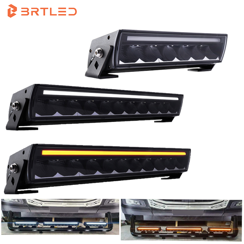 Brtled Patent White Amber DRL LED Light Bar
