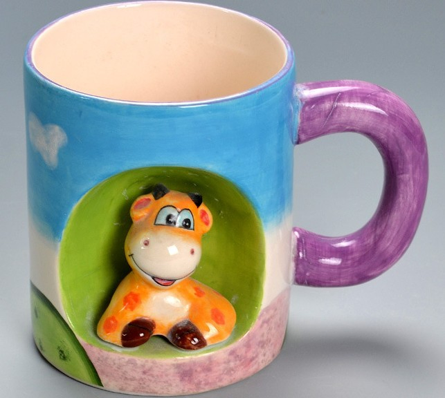 Hot Sale Personalized Cartoon 3D Printed Ceramic Animal Cups Mugs