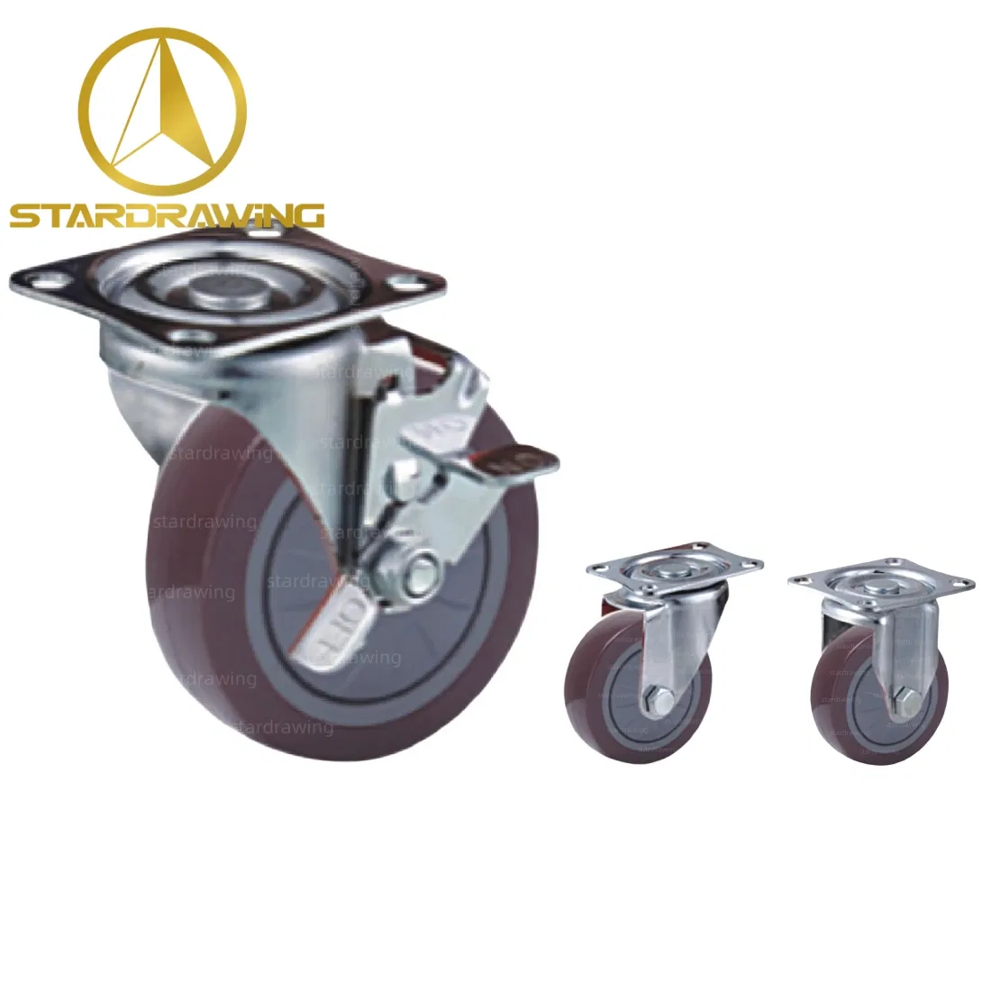 Stardrawing 65/75mm Economical PU Wheel Casters with Dust Cover