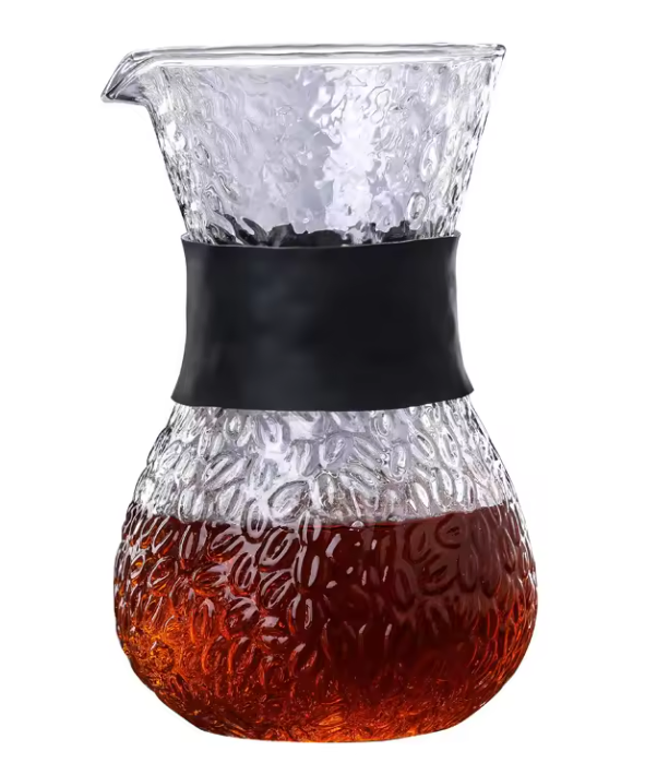 400ml 600ml Glass Pour Over Coffee Maker Elegant Glass Coffee Dripper Pot Without Handle