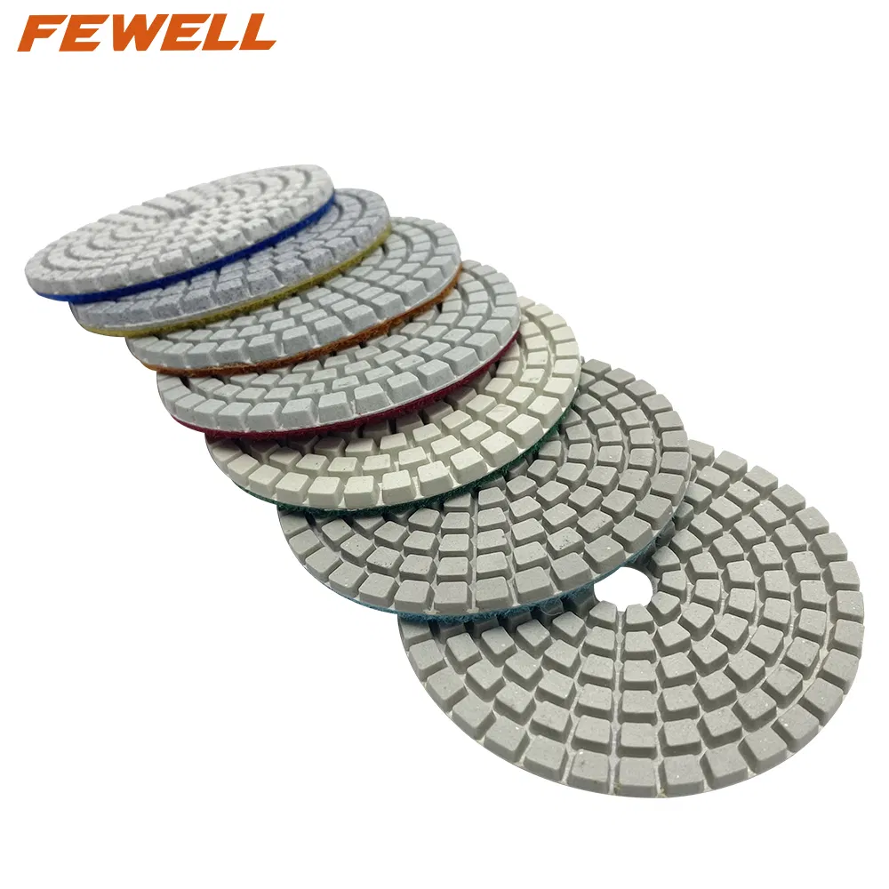 4inch 100mm 50# 7step Green Diamond Resin Polishing Pads for Polishing Ceramic Tiles Granite Marble Concrete Floor