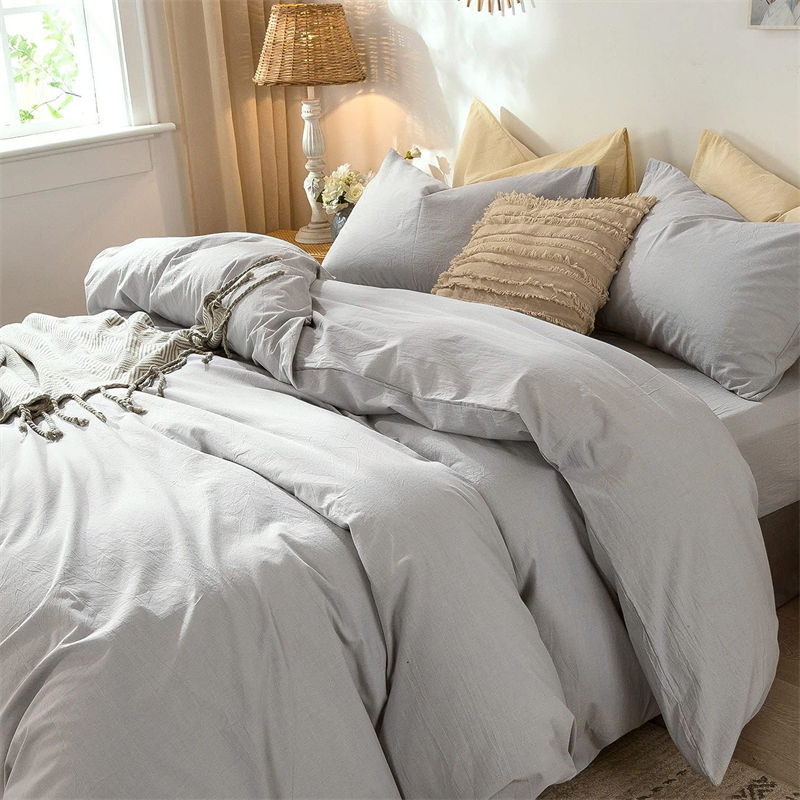 Shelter Rescue High Quality 3 Piece 100% Washed Cotton Soft Comfy Breathable Duvet Cover Set Cool Summer Dry Warm Winter Bedding Sets Discount