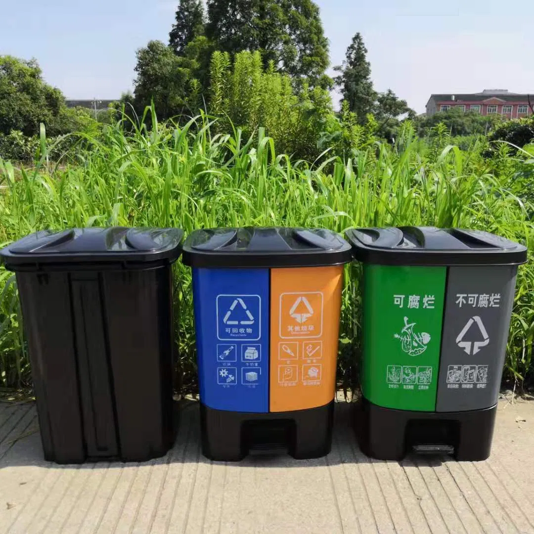 Двойной педальный мусорный бак для офиса и дома