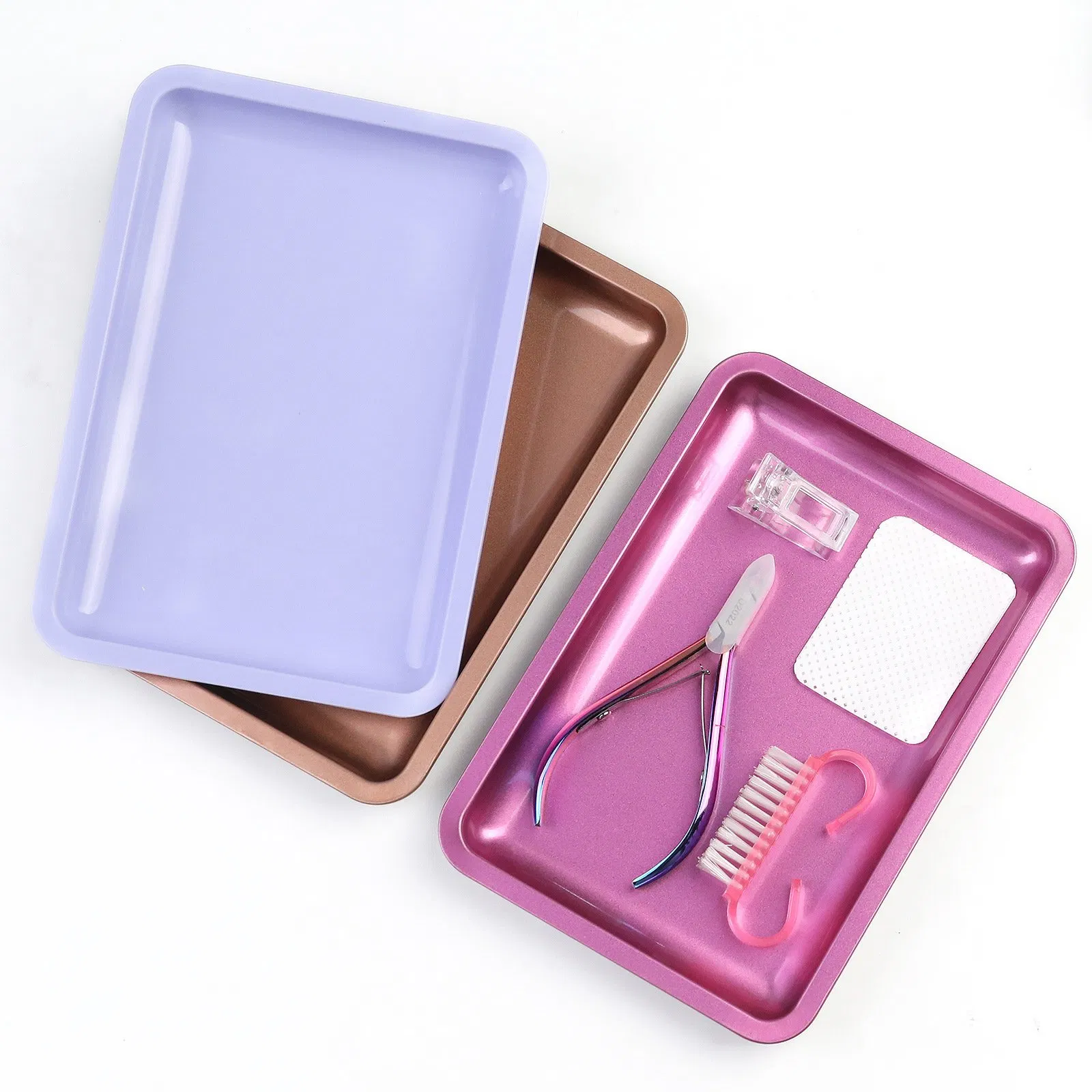 Rectangle Satinless Steel Cosmetic Nail Tools Tray