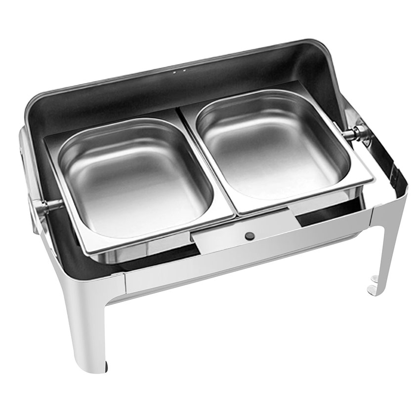 Rectangle Roll Top 9L Hotel Restaurant Chaffing Dish for Catering Buffet Serving
