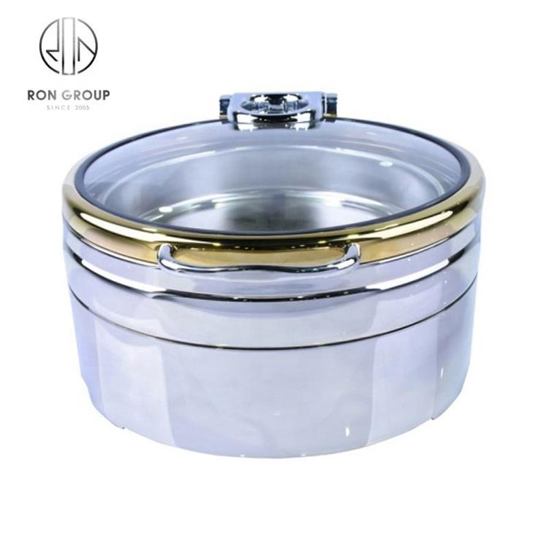 Elegant Silver Custom Steamer with Glass Cover for Catering