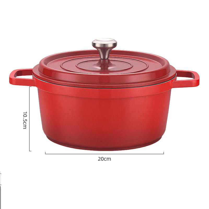 Home &Garden>Kitchenware > Cookware > Soup &Stock Pots Custom Cast Iron Cooking Cookware Heat Resistant Double Ears Casseroles Pot Set with Lid