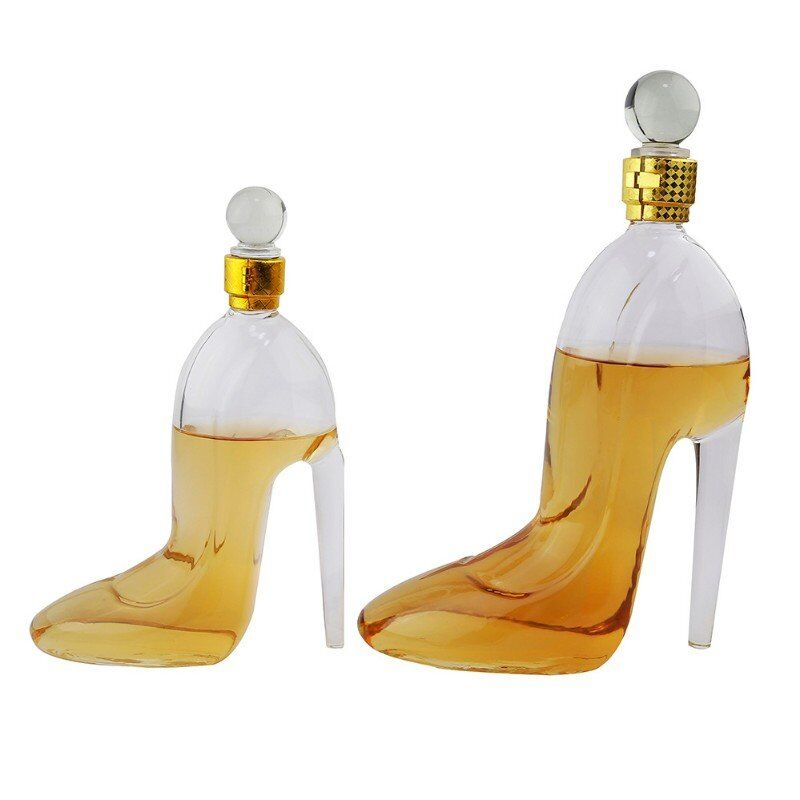 Factory Wholesale High Heel Goblet Clear Crystal Glass Wine Decanter