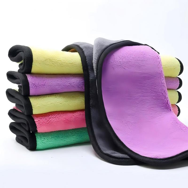 Wholesale Microfiber Coral Fleece Cloth Car Cleaning Towel Double-Sided Microfiber Towels